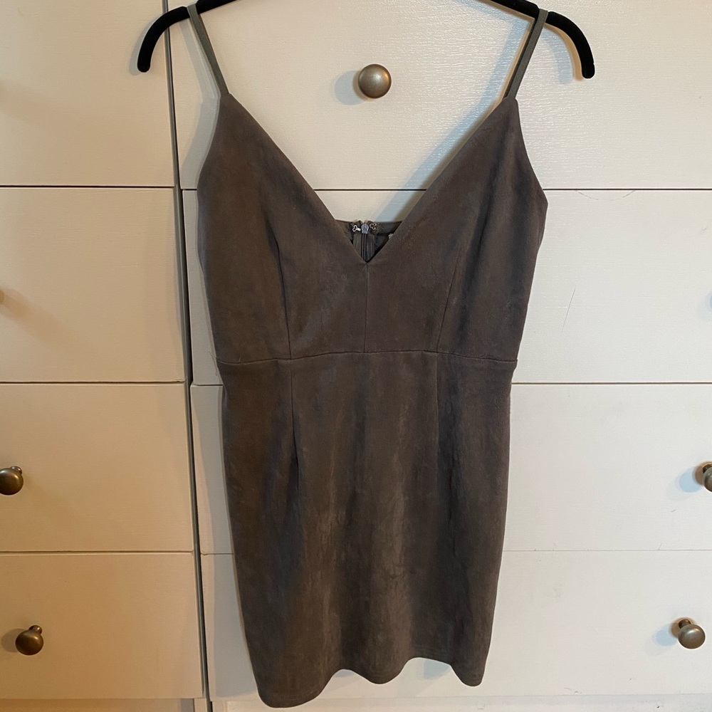 Grey Suade Mini Dress
